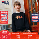 FILA斐乐儿童童装新年款卫衣2026年春季男女童套头红色拜年服