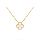 Van Cleef & Arpels梵克雅宝18K金 Vintage Alhambra系列 珍珠母贝四叶草项链 24保卡