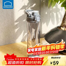 乐扣乐扣（LOCK&LOCK）人鱼线塑料运动水杯夏天便携水壶带刻度提手男女水杯子700ML灰色