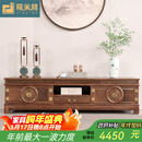 极美格 红木家具非洲鸡翅木（学名：非洲崖豆木）电视柜 实木电视柜客厅地柜机中式仿古原木 花好月圆电视柜2米