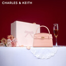 CHARLES&KEITH鳄鱼纹凯莉包手提斜挎婚包包女包生日礼物新年礼物CK2-50270880-1 粉红色Pink S