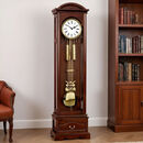 汉时（Hense） 机械落地钟德国机芯座钟新中式实木立钟客厅别墅报时钟表HG4081 北美鹅掌楸+德国赫姆勒乒乓机芯