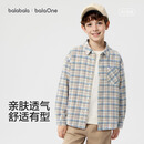 巴拉巴拉童装儿童长袖衬衫宝宝衣服女男童2026新款春装上衣衬衣外套格子衫