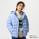 优衣库童装男女童PUFFTECH空气棉服可机洗连帽外套排骨棉服478123 61 水蓝色 160