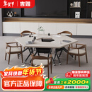 吉赠实木小型可拼接组合会议桌可折叠培训桌简约现代可移动接待洽谈桌 大叶松会议桌直径1.8米+6沃伦椅