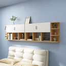 咏幻墙上书柜书架置物柜客厅吊柜墙壁柜储物柜卧室床头壁柜收纳柜 实木板胡桃100长20深65高 自行安装