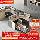 时创辉煌 带床工位办公桌职员桌带休息床屏风卡座B款带床柜-F型双人位