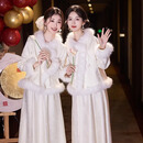 姐妹裙中式伴娘服闺蜜装结婚礼服香槟色高级小众气质活动平常可穿 均码 均码【80-11斤左右】