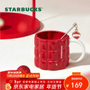星巴克（Starbucks）红色格纹款马克杯(配搅拌棒)490ml陶瓷杯水杯咖啡杯年货节礼物