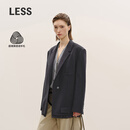 LESS【商场同款/精工系列】2026春新款美丽诺高智感西装2Q1714000 001本黑 M
