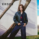 ERDOS【辛芷蕾同款】26早春圆领龙虾装饰双拉链头针织女开衫羊绒衫 藏蓝 M 165/84A