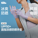 蕉下（beneunder）防晒手套女钓鱼美甲手套骑行袖套半指手套开车运动防紫外线AL365