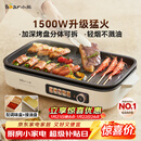 小熊（Bear）烤肉锅电烤盘家用电烧烤炉电烤炉分体可拆多功能不沾无浓烟烤串机Y15C1配接油+蘸料盒