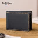 劳斯名爵（RollsMinjor）品牌男士真皮便携卡包头层牛皮三折驾驶证件保护套银行卡小包复古 孔雀蓝 【头层牛皮】 11*1.5*7.8CM