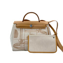 爱马仕（HERMES）【二手99新】Hermes爱马仕herbag 手提单肩包 二手奢侈品箱包 真品  99新奶茶色帆布31X24cm
