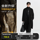伯爵卓尔高端全羊毛双面呢大衣100%男士2025秋冬季新款中长款通勤男装外套 月夜黑（长款） 【二代-石墨烯/鹅绒内胆） L (175)