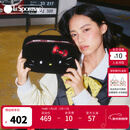 LeSportsac乐播诗HelloKitty系列可爱毛绒凯蒂猫大容量手拿化妆包 凯蒂猫刺绣头像-黑色毛毛版