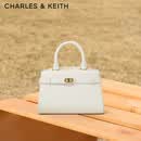 CHARLES&KEITH金属扣带饰手提包单肩包凯莉包包女包生日礼物送女友CK2-50160102