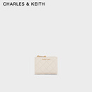 CHARLES&KEITH26春新品菱格纹多卡位短款钱包零钱包生日礼物CK6-10770729 Cream奶白色 XXS