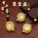 【纯手工制作】纯手工十二生肖聚宝盆钥匙扣手把挂件钥匙扣 【生肖-猪】聚宝盆+精编貔貅绳