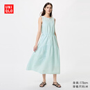 优衣库女装棉麻层叠连衣裙/无袖裙子26春夏新款482788 60 浅蓝色 M