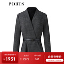 PORTS宝姿秋冬新品女装针梭织结合长袖上衣LM9B089NFF122 黑色混色 M (6)