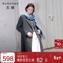 三彩【100绵羊毛】大码女装2025冬季新款长款双面呢大衣胖MM