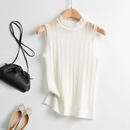 【叠穿伴侣】半高领蕾丝镂空背心女无袖吊带百搭显瘦法式打底衫 白色 M 【建议90-105斤】