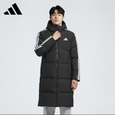阿迪达斯（adidas）男 运动型格系列 3S L DOWN JKT 长款羽绒服 KC2498 黑色  L 