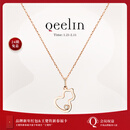 Qeelin新年礼物麒麟官方Wulu系列18K玫瑰金镂空镶钻葫芦项链 玫瑰色18K金 均码