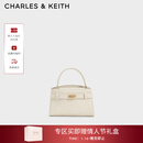 CHARLES&KEITH鳄鱼纹凯莉包手提斜挎婚包包女包生日礼物新年礼物CK2-50270880-1 Ivory象牙色 S