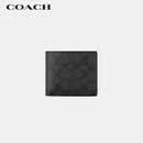 蔻驰（COACH）【品牌直供】男士钱包卡包短款折叠多卡位灰黑色拼色CY394礼物