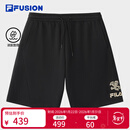 斐乐 FUSION斐乐潮牌针织五分裤男2025秋季新款时尚休闲短裤子 正黑色-BK XL 180/88A/XL