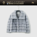 ME HOME YANG【F芬兰进口SAGA金樽水貂（靠坎横排）】北欧进口皮草外套MESA340 蓝宝石 均码 38(100-120)