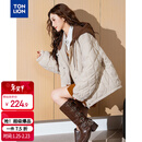 唐狮（TonLion）2025秋冬女针织拼接撞色连帽短款棉衣