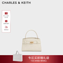 CHARLES&KEITH鳄鱼纹凯莉包手提斜挎婚包包女包生日情人节礼物CK2-50270880-1 Ivory象牙色 S