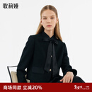 歌莉娅（GOELIA）小香风套装女冬季新款气质短外套半裙两件套1C1CAB030 00B黑色 S