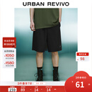 UR2025秋季新款男装时尚休闲百搭松紧腰抽绳短裤UMY650013 正黑 31