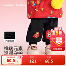 巴拉巴拉童装儿童加绒长裤男童女童红色新年拜年服福气保暖童裤