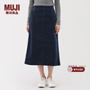 MUJI 女式 弹力灯芯绒 窄裙 长半身裙 裙子女装女款 25年冬季BE1XWA5A 藏青色 M （160/66A）