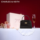 CHARLES&KEITH鳄鱼纹凯莉包手提斜挎婚包包女包生日礼物新年礼物CK2-50270880-1 Black黑色 S