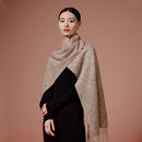 万事利2025新款100%山羊绒围巾16支纯羊绒秋冬保暖围巾岁岁生花 卡其