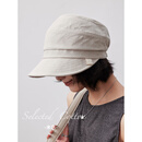 Lagur「自在夏日」100%棉日系渔夫帽贝雷帽大檐夏季遮阳女棒球帽 米色