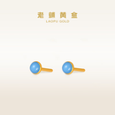 老铺黄金古法手工足金耳饰·黄金珐琅养耳针（线上专款） 一对重约0.9g（含胶垫）