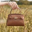 CHARLES&KEITH鳄鱼纹手提包斜挎婚包包女包生日礼物送女友CK2-50270880-1