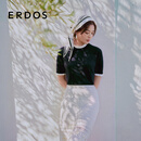ERDOS【精纺云感T恤】26早春圆领撞色假两件针织女羊绒衫辛芷蕾同款 藏蓝 L 170/88A