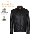 Stefano Ricci/史蒂芬劳.尼治男装 秋冬小牛皮革布劳森皮衣外套 黑色 50