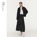 噢姆（AUM）【轻松套装】2026年春季新款进口提花剪花压绉黑色夹克外套半身裙 黑色上装 S