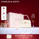 CHARLES&KEITH鳄鱼纹凯莉包手提斜挎婚包包女包生日情人节礼物CK2-50270880-1 Ivory象牙色 S