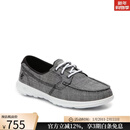 斯凯奇女鞋运动鞋户外休闲鞋透气布面软垫轻质套脚健步帆布舒适妈妈鞋 Black 37